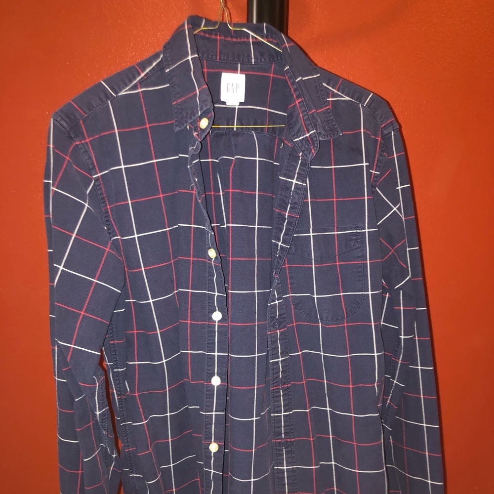 GAP - Blue Striped Long Sleeved Oxford Shirt